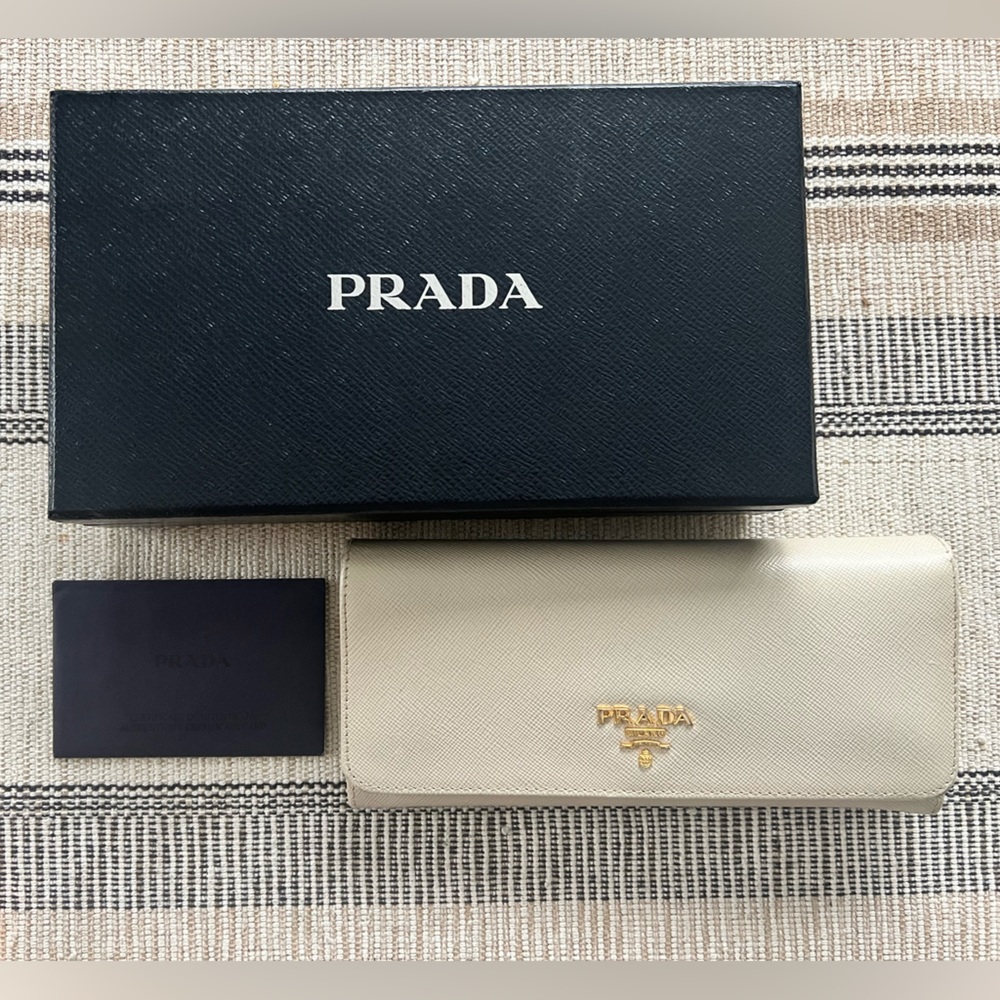 Prada Saffiano Leather Long Wallet - Box & Authenticity Card Inlcuded
